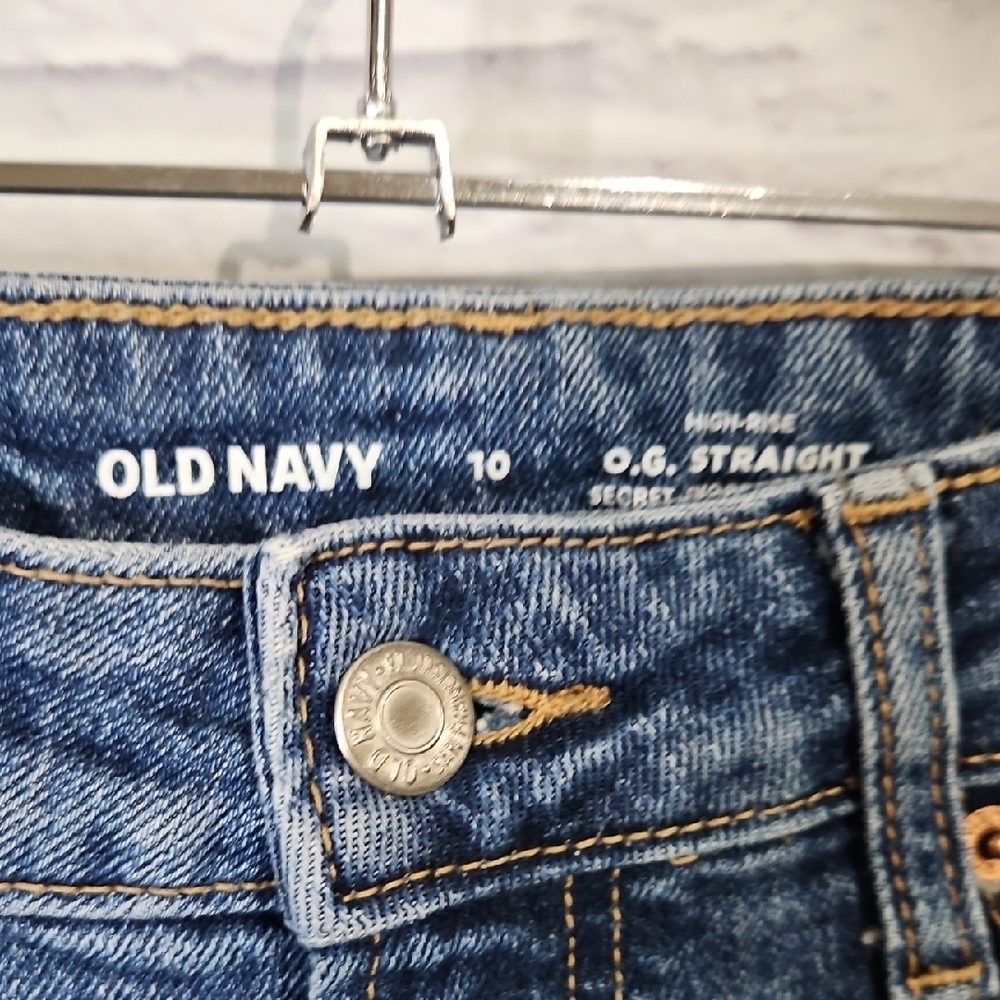 Old Navy O.G. Straight Distressed Ankle Jeans in Blue - Picture 2 of 7
